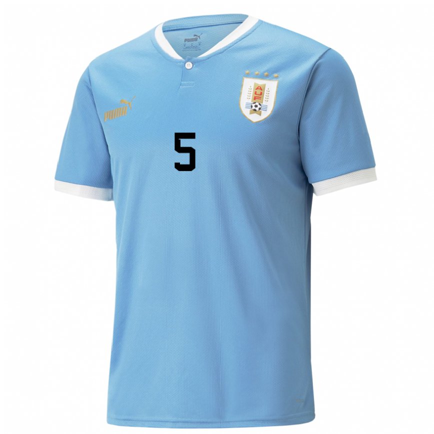 Niño Camiseta Uruguay Matias Vecino #5 Azul 1ª Equipación 22-24 Argentina