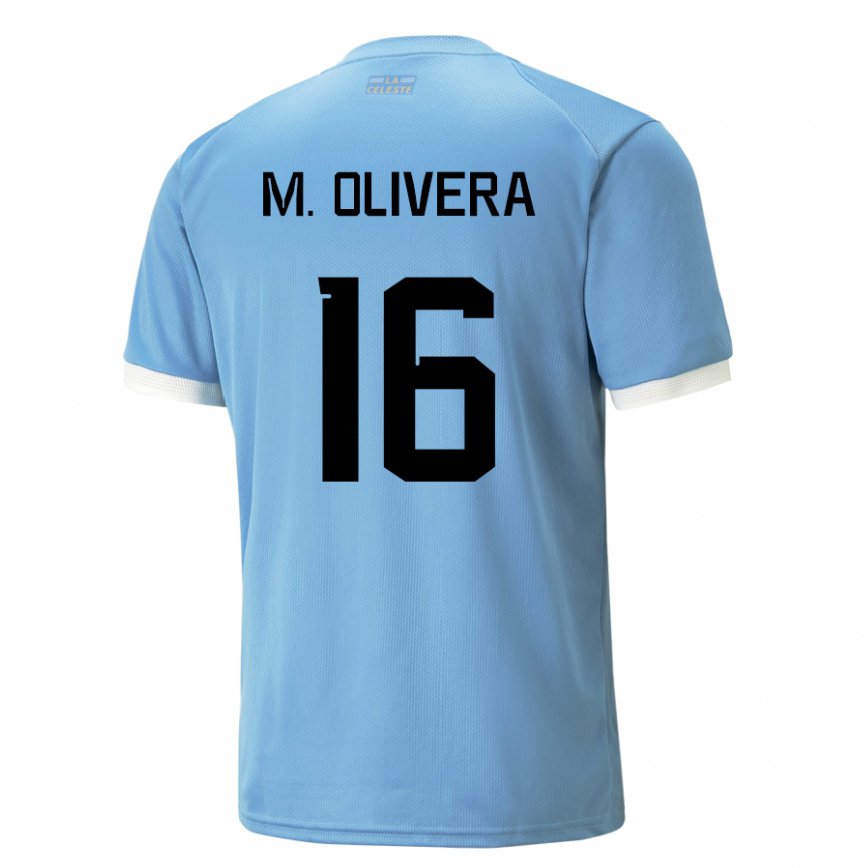 Niño Camiseta Uruguay Mathias Olivera #16 Azul 1ª Equipación 22-24 Argentina