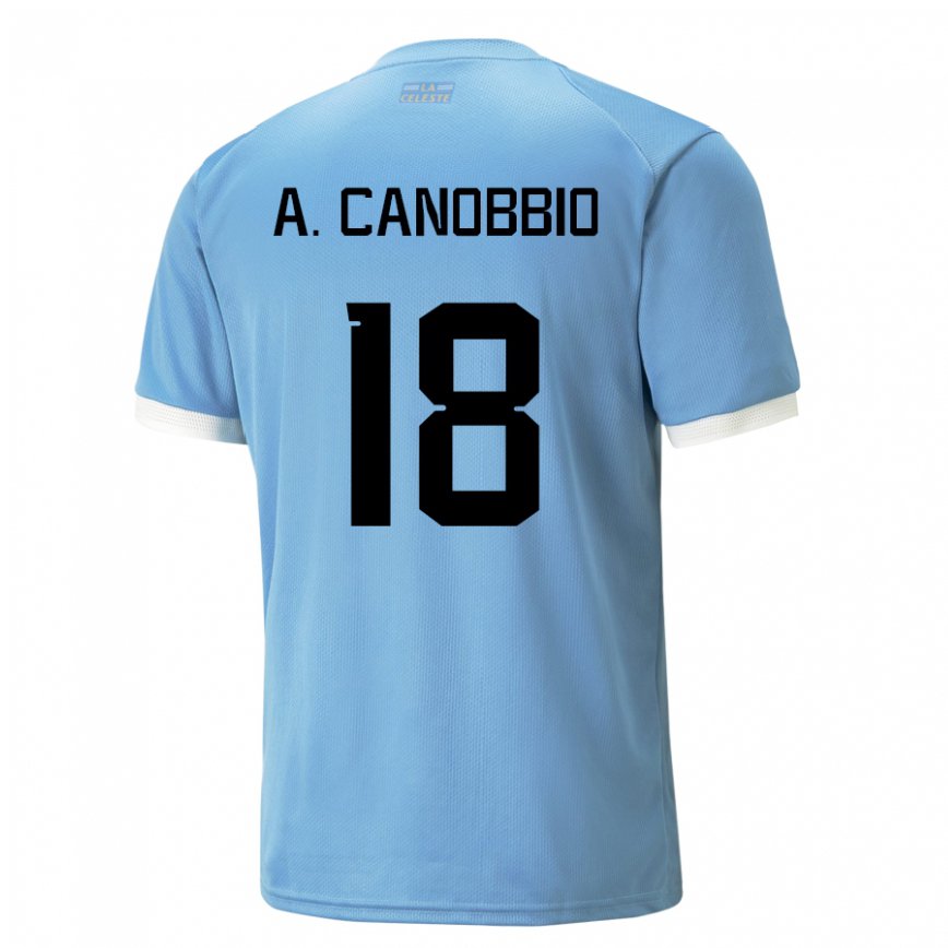 Niño Camiseta Uruguay Agustin Canobbio #18 Azul 1ª Equipación 22-24 Argentina