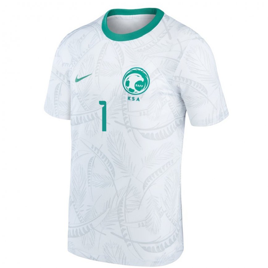 Niño Camiseta Arabia Saudita Mohammed Al Rubaie #1 Blanco 1ª Equipación 22-24 Argentina