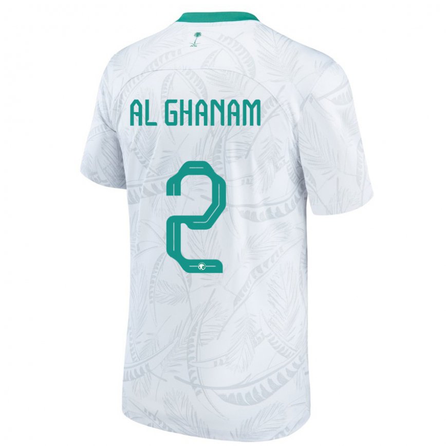 Niño Camiseta Arabia Saudita Sultan Al Ghanam #2 Blanco 1ª Equipación 22-24 Argentina