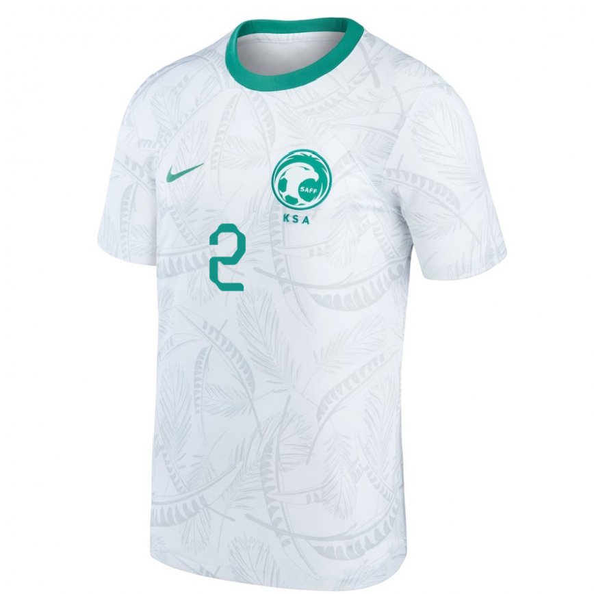 Niño Camiseta Arabia Saudita Sultan Al Ghanam #2 Blanco 1ª Equipación 22-24 Argentina