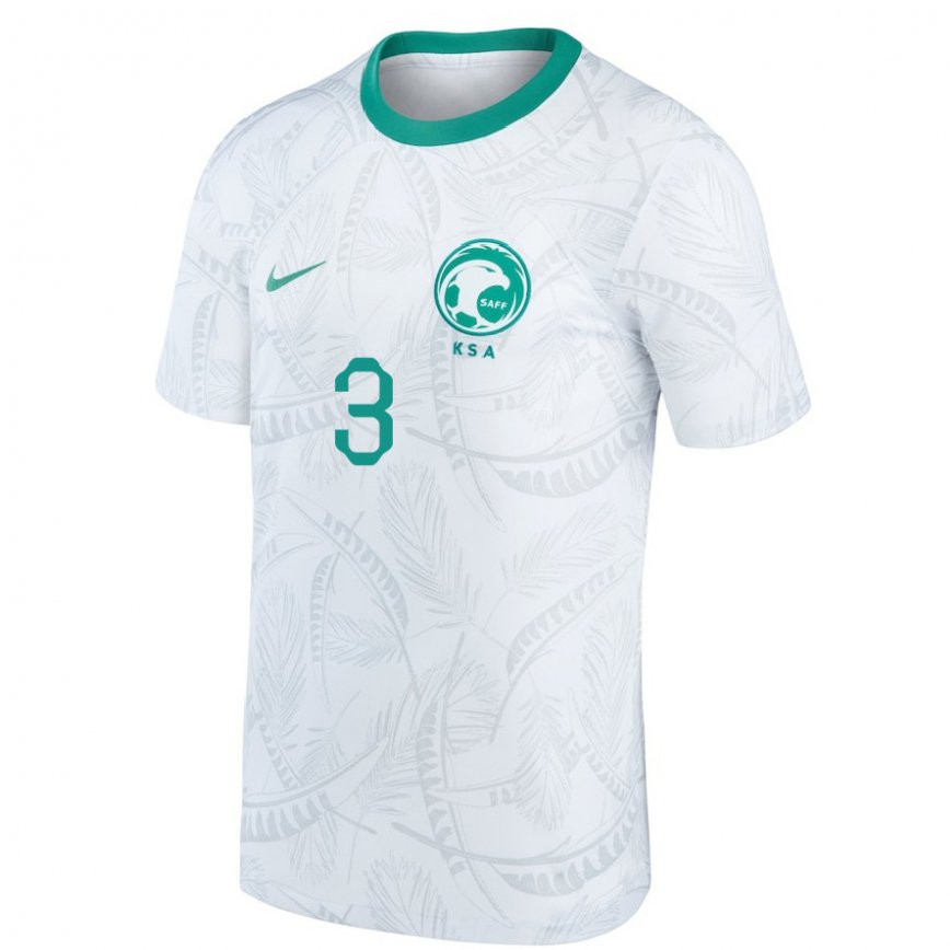 Niño Camiseta Arabia Saudita Abdullah Madu #3 Blanco 1ª Equipación 22-24 Argentina