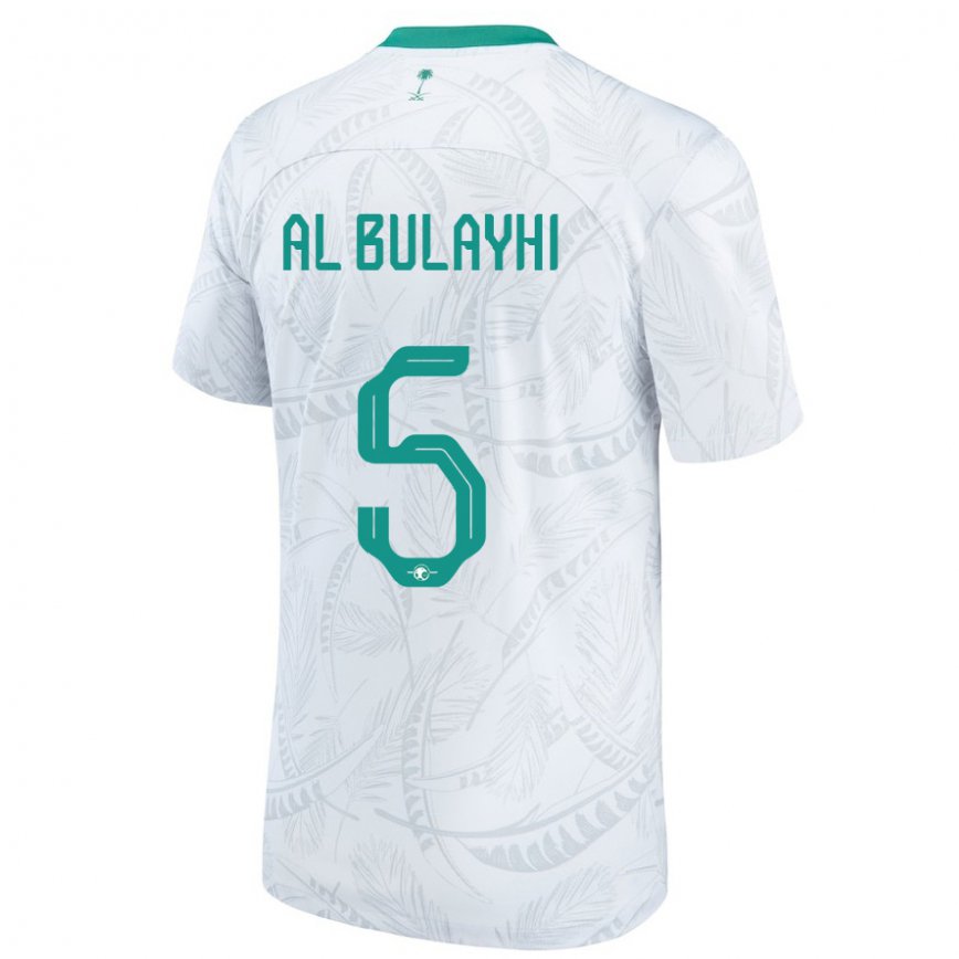 Niño Camiseta Arabia Saudita Ali Al Bulayhi #5 Blanco 1ª Equipación 22-24 Argentina