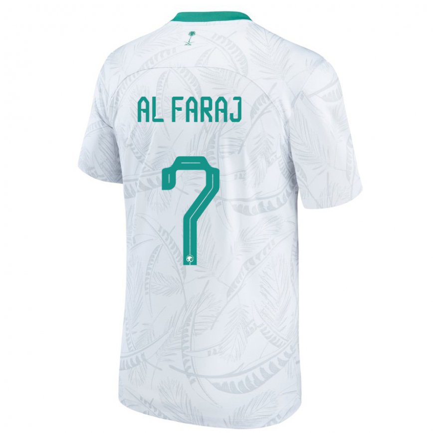 Niño Camiseta Arabia Saudita Salman Al Faraj #7 Blanco 1ª Equipación 22-24 Argentina