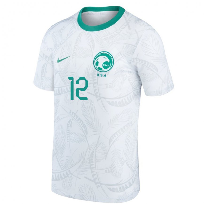 Niño Camiseta Arabia Saudita Saud Abdulhamid #12 Blanco 1ª Equipación 22-24 Argentina