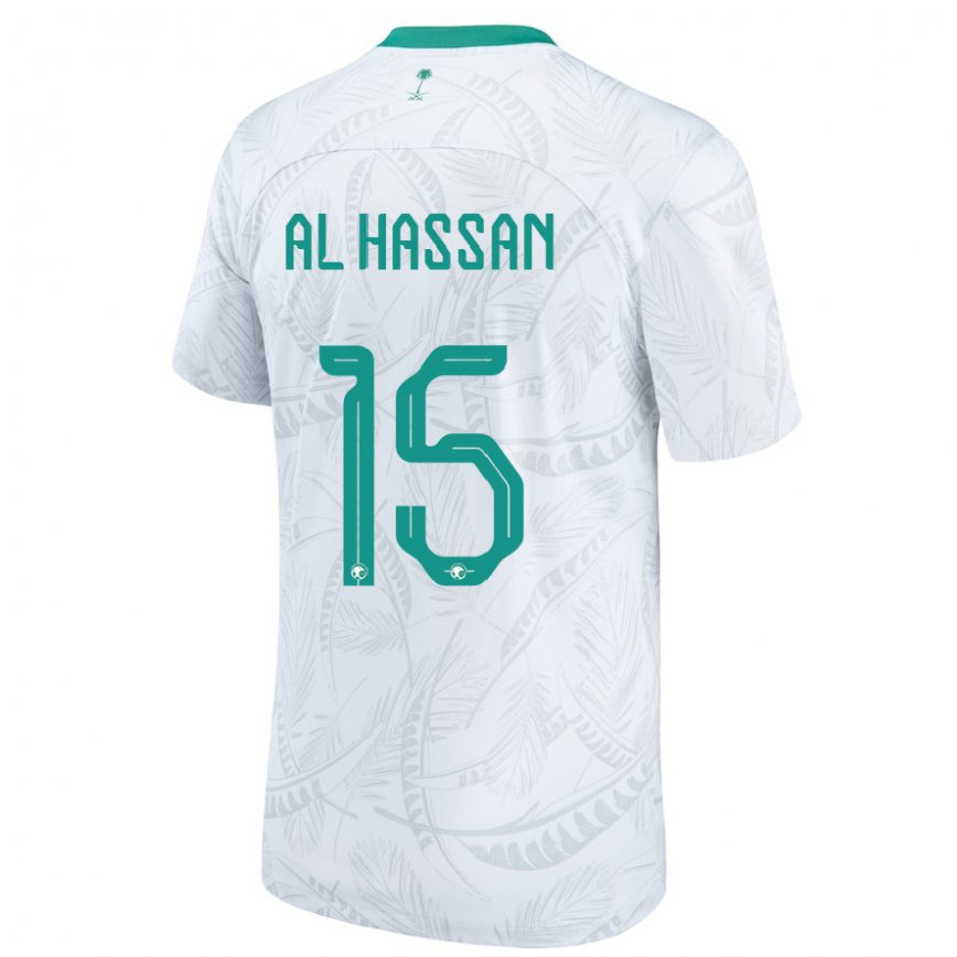 Niño Camiseta Arabia Saudita Ali Al Hassan #15 Blanco 1ª Equipación 22-24 Argentina