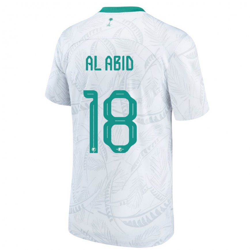 Niño Camiseta Arabia Saudita Nawaf Al Abid #18 Blanco 1ª Equipación 22-24 Argentina