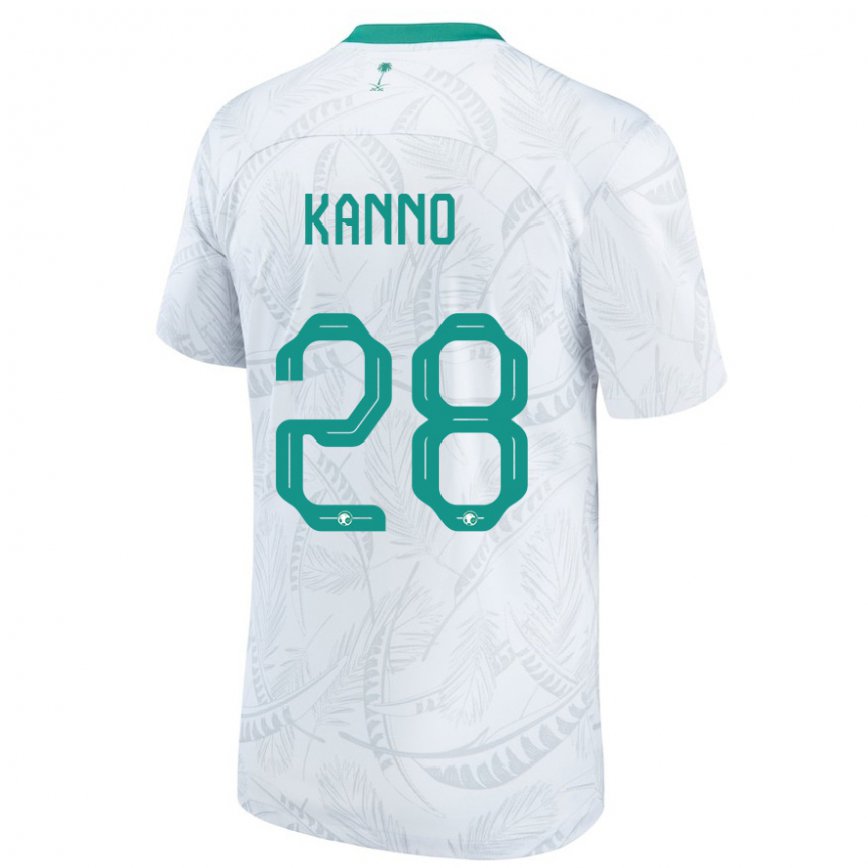 Niño Camiseta Arabia Saudita Mohamed Kanno #28 Blanco 1ª Equipación 22-24 Argentina