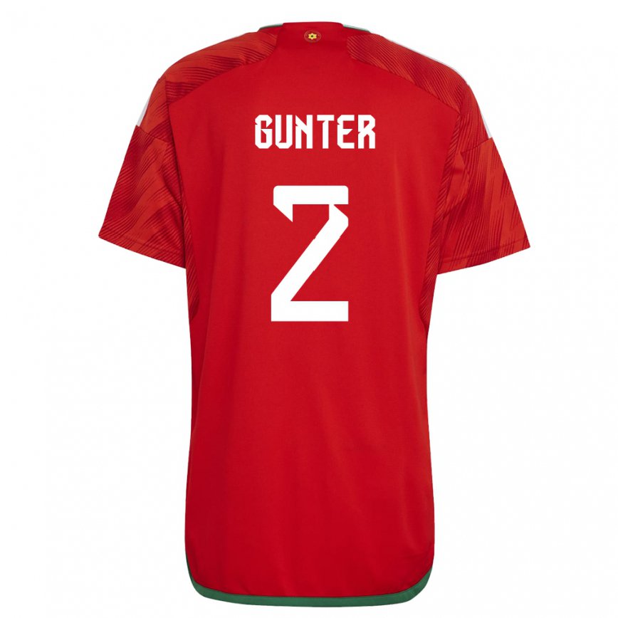 Niño Camiseta Gales Chris Gunter #2 Rojo 1ª Equipación 22-24 Argentina