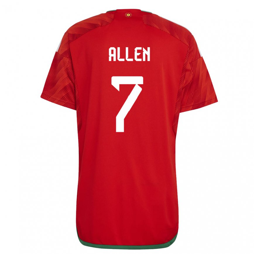 Niño Camiseta Gales Joe Allen #7 Rojo 1ª Equipación 22-24 Argentina