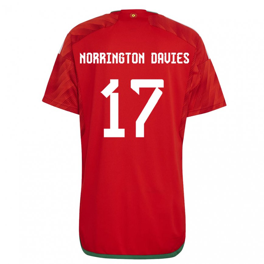 Niño Camiseta Gales Rhys Norrington Davies #17 Rojo 1ª Equipación 22-24 Argentina