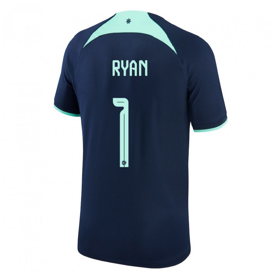 Niño Camiseta Australia Mathew Ryan #1 Azul Oscuro 2ª Equipación 22-24 Argentina