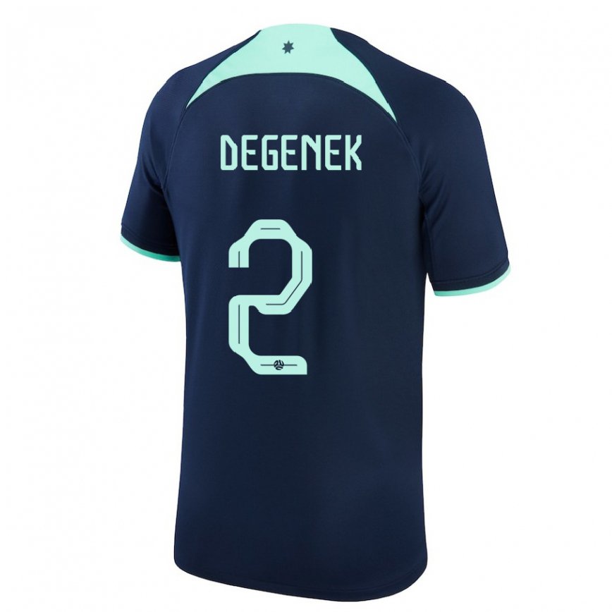 Niño Camiseta Australia Milos Degenek #2 Azul Oscuro 2ª Equipación 22-24 Argentina