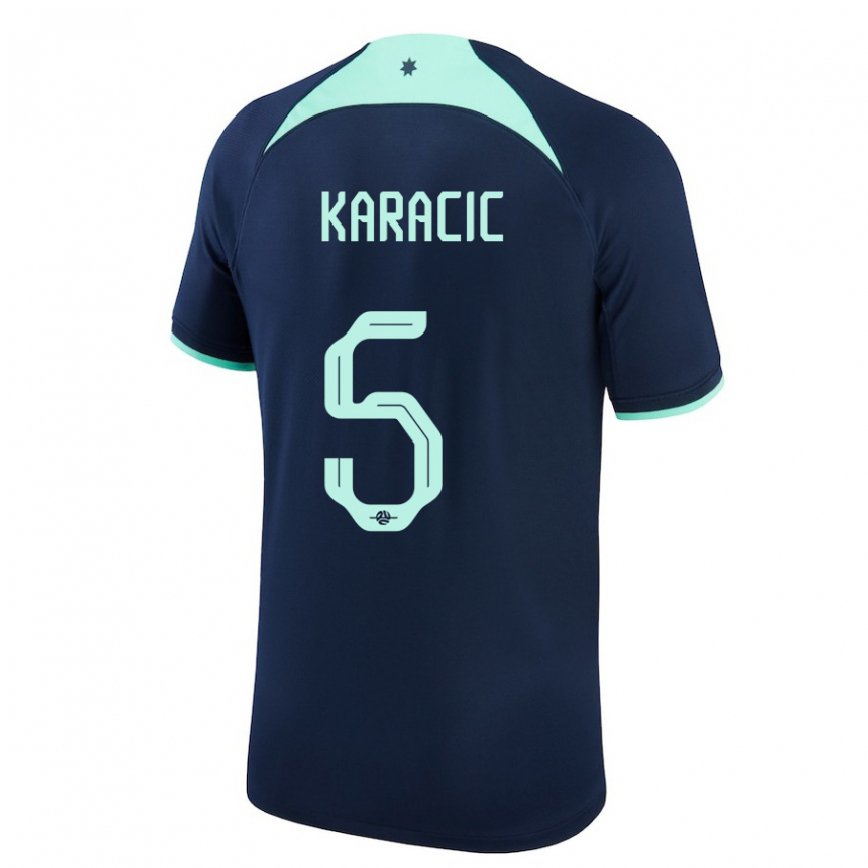 Niño Camiseta Australia Fran Karacic #5 Azul Oscuro 2ª Equipación 22-24 Argentina