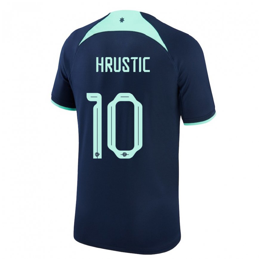 Niño Camiseta Australia Ajdin Hrustic #10 Azul Oscuro 2ª Equipación 22-24 Argentina