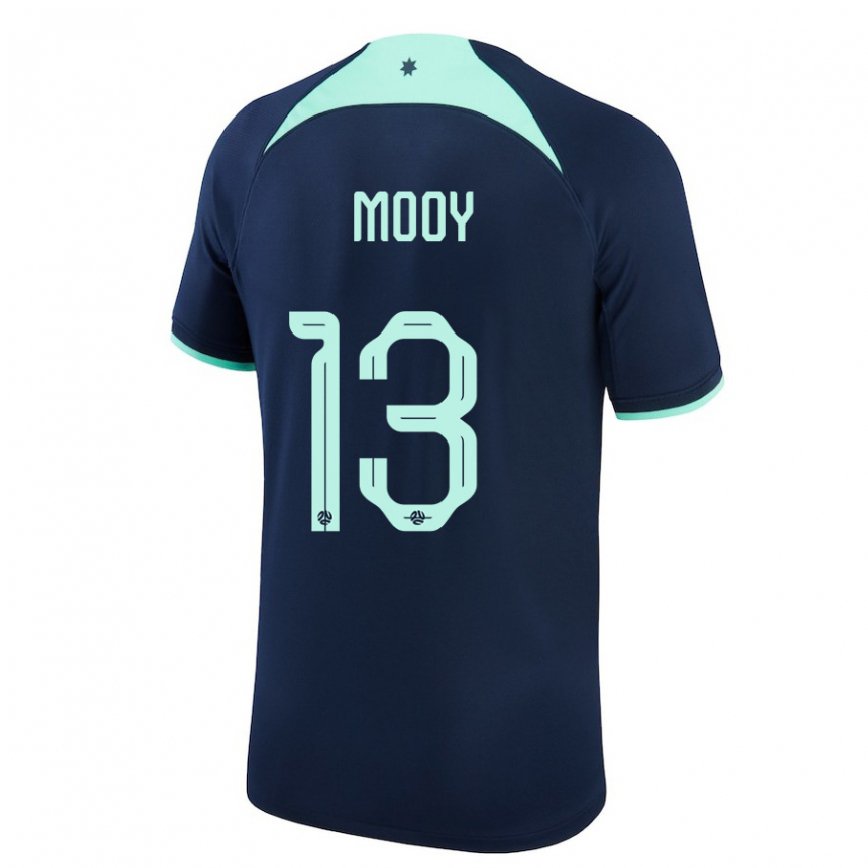 Niño Camiseta Australia Aaron Mooy #13 Azul Oscuro 2ª Equipación 22-24 Argentina