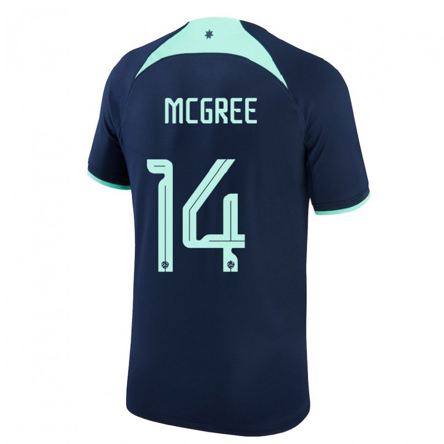 Niño Camiseta Australia Riley Mcgree #14 Azul Oscuro 2ª Equipación 22-24 Argentina