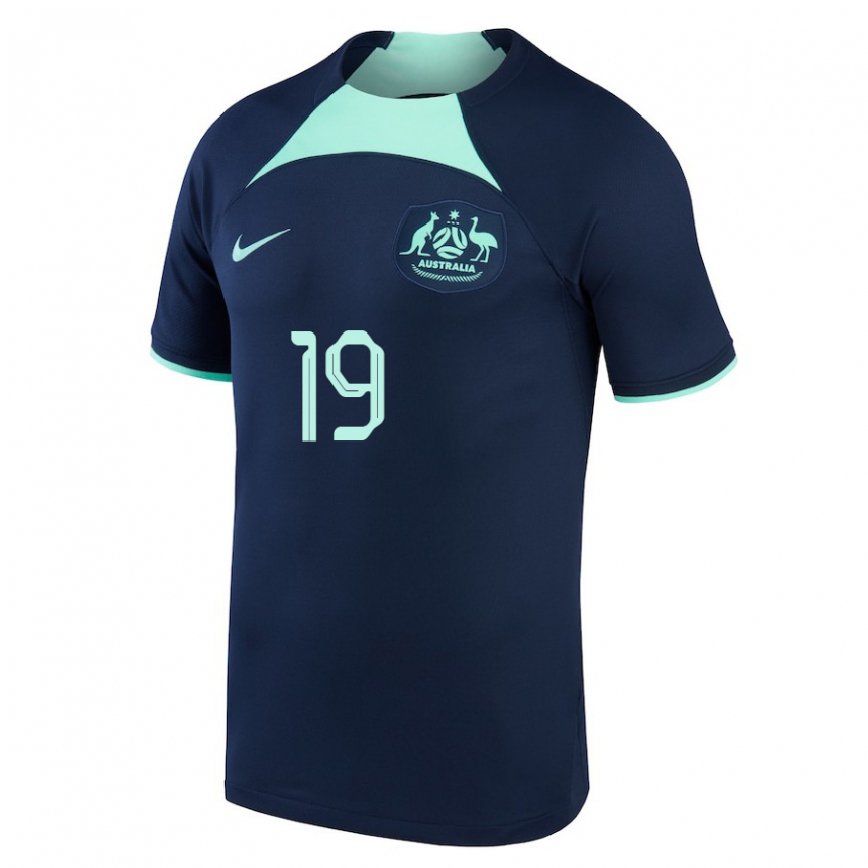 Niño Camiseta Australia Ryan Strain #19 Azul Oscuro 2ª Equipación 22-24 Argentina