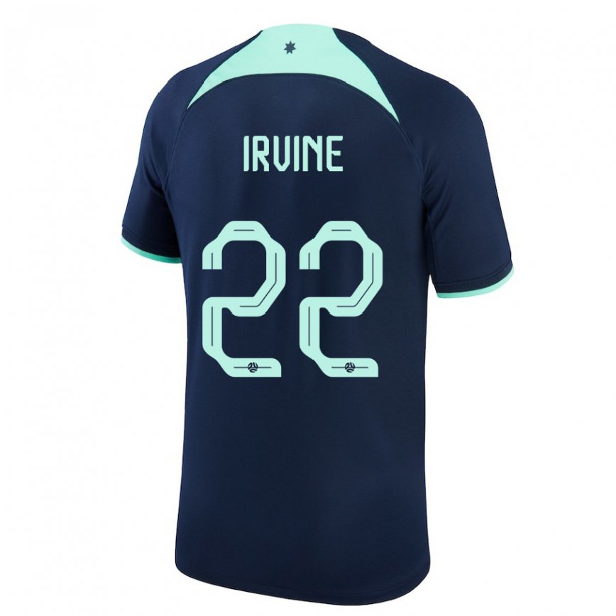 Niño Camiseta Australia Jackson Irvine #22 Azul Oscuro 2ª Equipación 22-24 Argentina