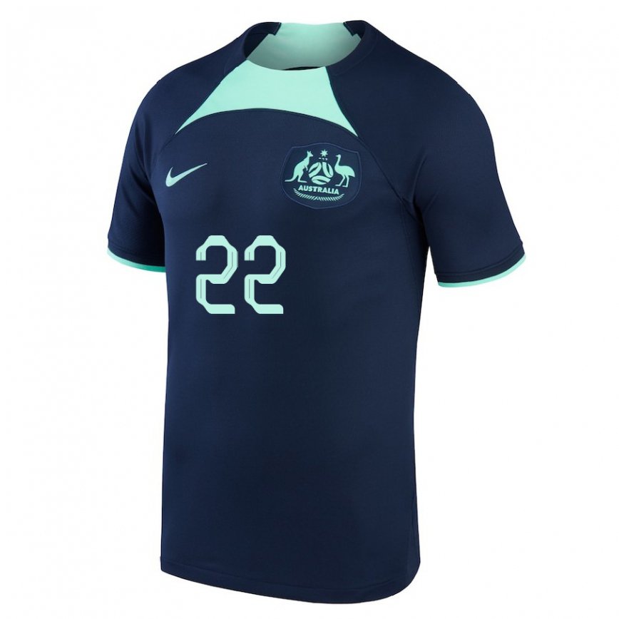 Niño Camiseta Australia Jackson Irvine #22 Azul Oscuro 2ª Equipación 22-24 Argentina