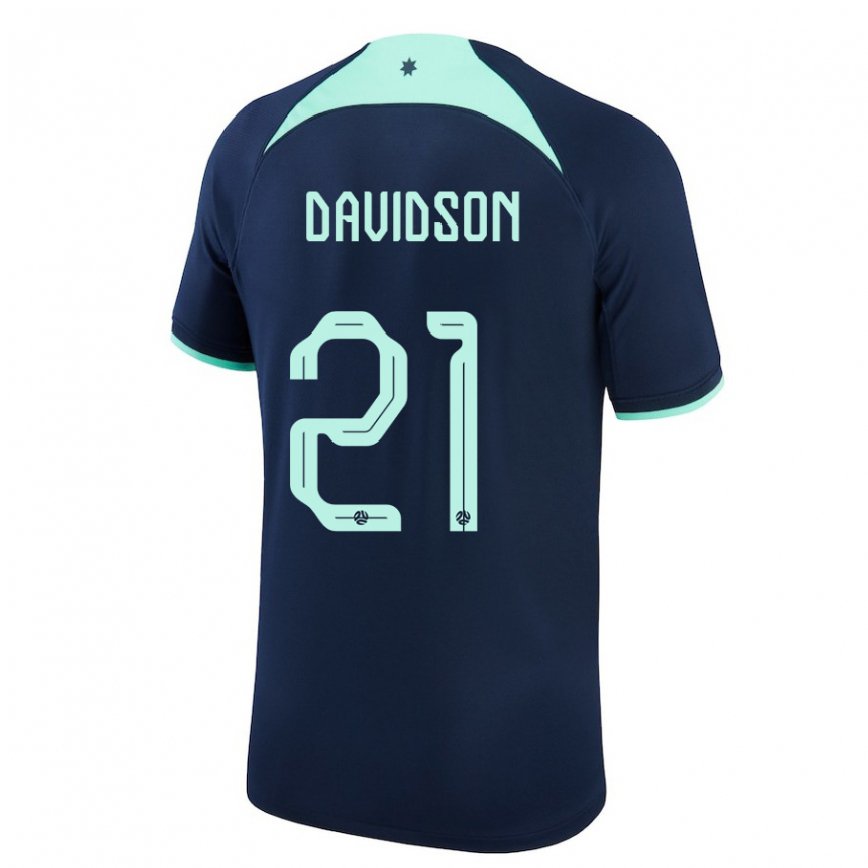 Niño Camiseta Australia Jason Davidson #21 Azul Oscuro 2ª Equipación 22-24 Argentina