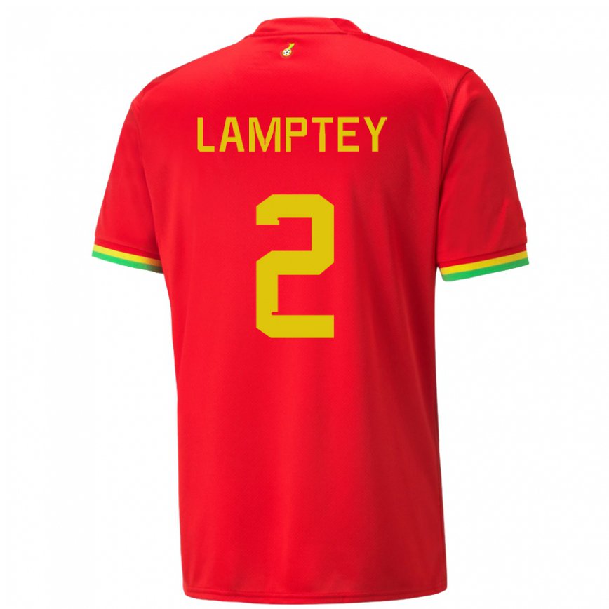 Niño Camiseta Ghana Tariq Lamptey #2 Rojo 2ª Equipación 22-24 Argentina