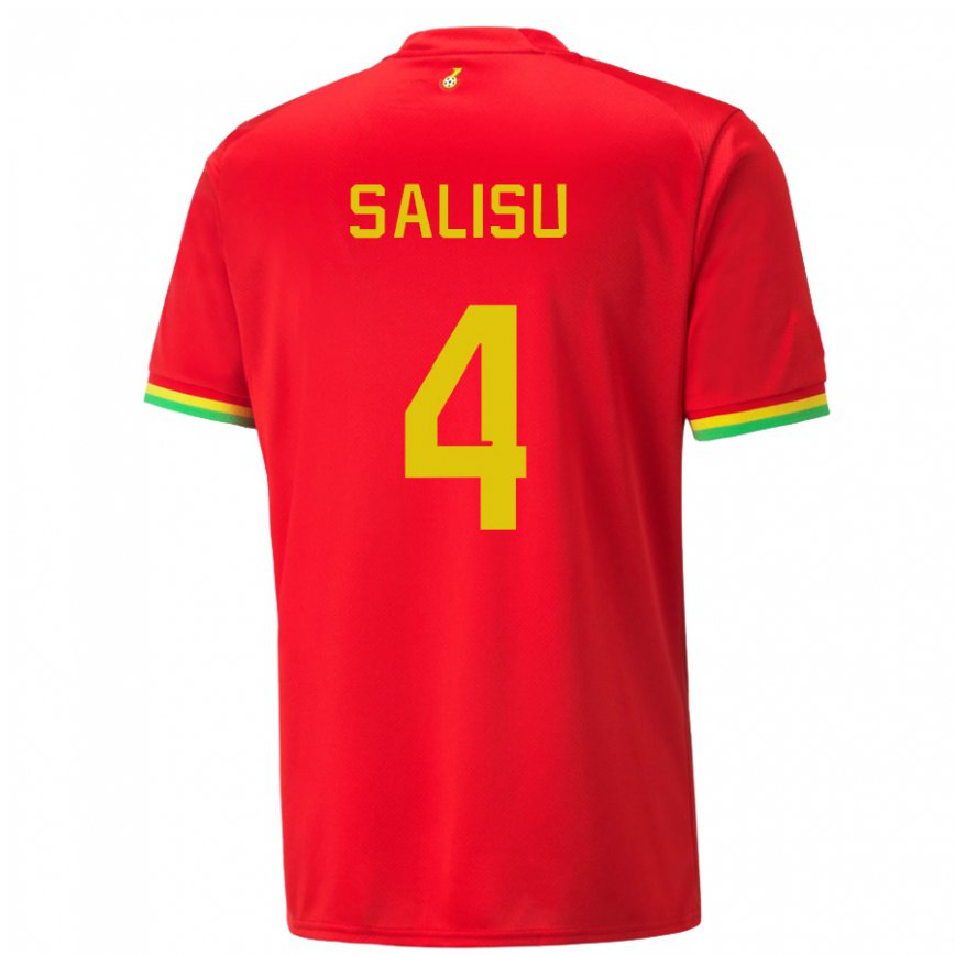 Niño Camiseta Ghana Mohammed Salisu #4 Rojo 2ª Equipación 22-24 Argentina