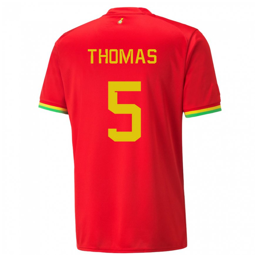 Niño Camiseta Ghana Thomas Partey #5 Rojo 2ª Equipación 22-24 Argentina