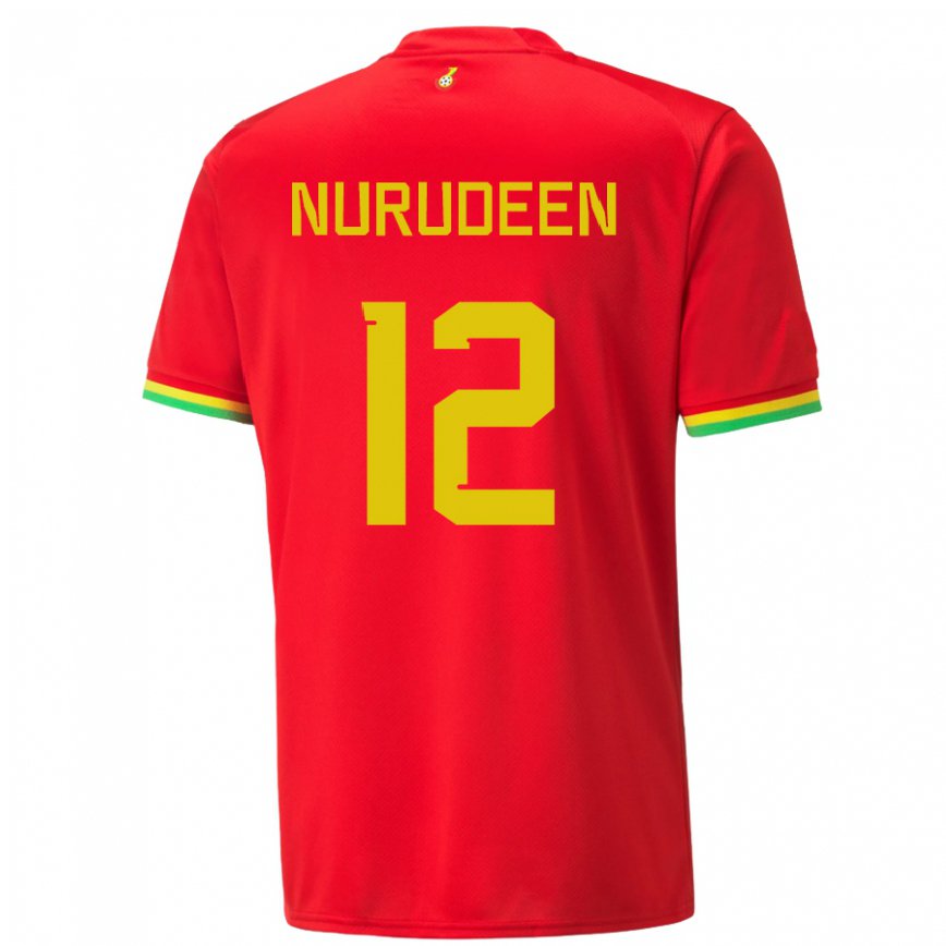 Niño Camiseta Ghana Abdul Nurudeen #12 Rojo 2ª Equipación 22-24 Argentina