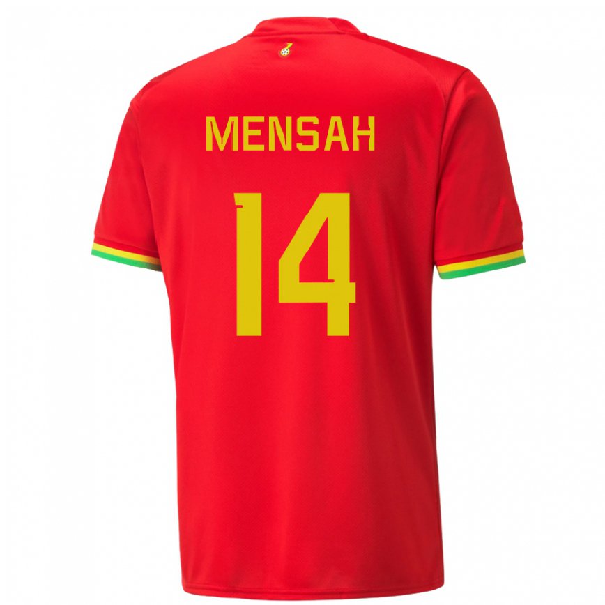 Niño Camiseta Ghana Gideon Mensah #14 Rojo 2ª Equipación 22-24 Argentina