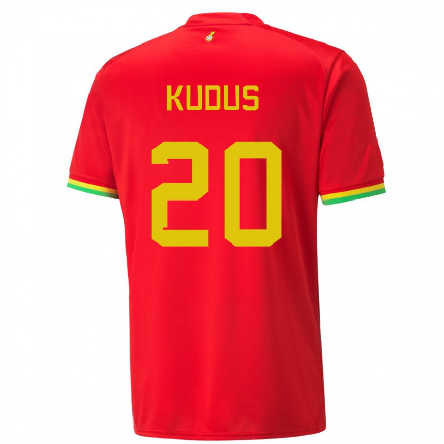 Niño Camiseta Ghana Mohammed Kudus #20 Rojo 2ª Equipación 22-24 Argentina