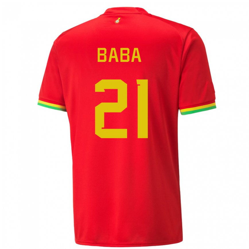 Niño Camiseta Ghana Iddrisu Baba #21 Rojo 2ª Equipación 22-24 Argentina