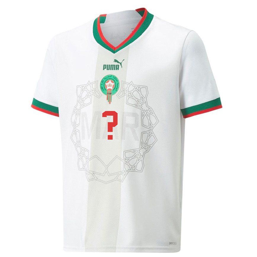 Niño Camiseta Marruecos Su Nombre #0 Blanco 2ª Equipación 22-24 Argentina