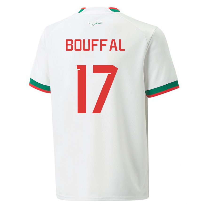 Niño Camiseta Marruecos Soufiane Bouffal #17 Blanco 2ª Equipación 22-24 Argentina