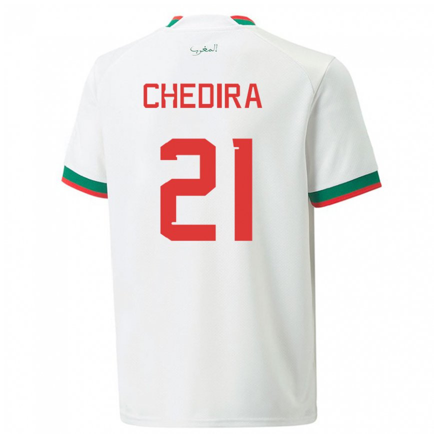 Niño Camiseta Marruecos Walid Chedira #21 Blanco 2ª Equipación 22-24 Argentina