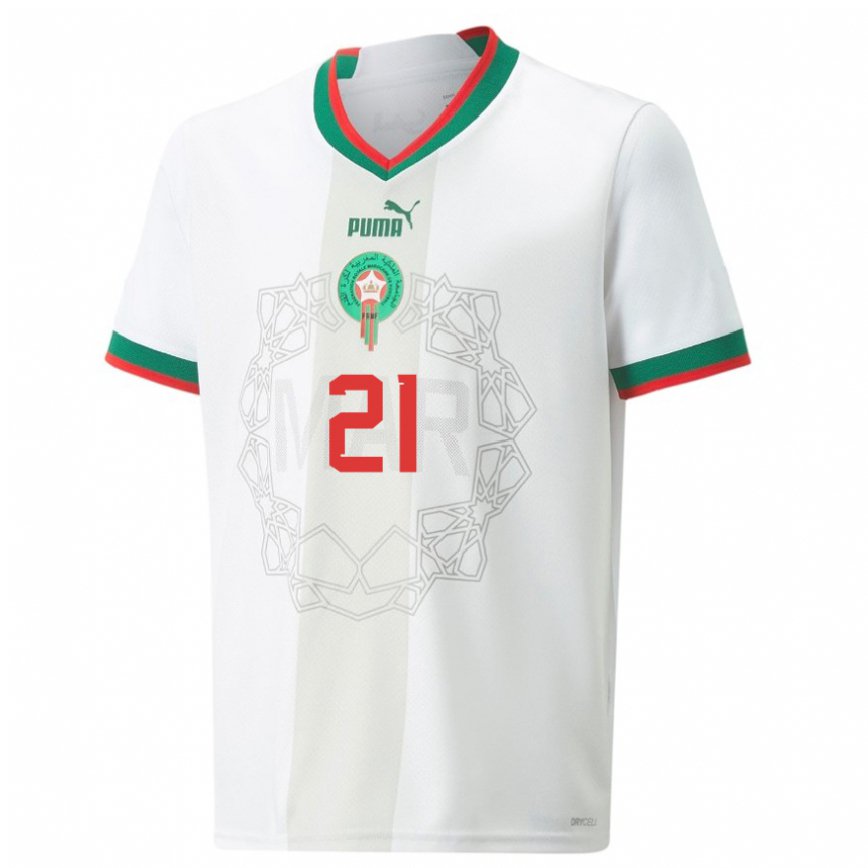 Niño Camiseta Marruecos Walid Chedira #21 Blanco 2ª Equipación 22-24 Argentina