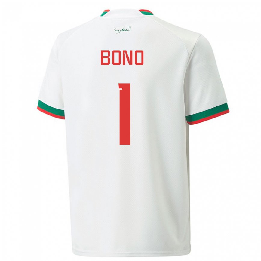 Niño Camiseta Marruecos Bono #1 Blanco 2ª Equipación 22-24 Argentina