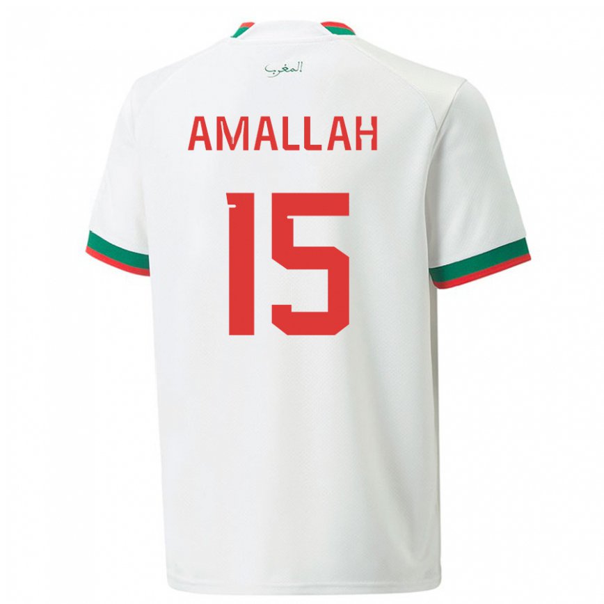 Niño Camiseta Marruecos Selim Amallah #15 Blanco 2ª Equipación 22-24 Argentina