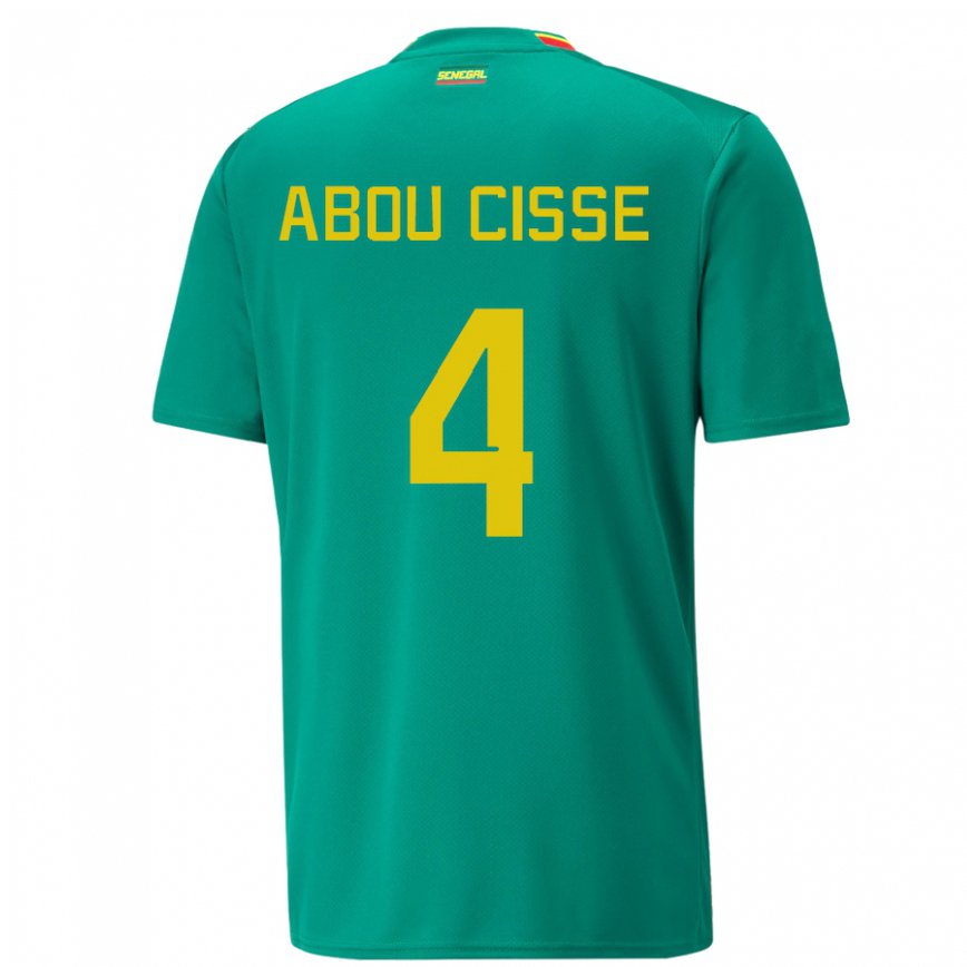 Niño Camiseta Senegal Pape Abou Cisse #4 Verde 2ª Equipación 22-24 Argentina