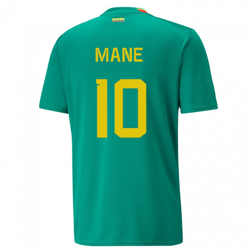 Niño Camiseta Senegal Sadio Mane #10 Verde 2ª Equipación 22-24 Argentina