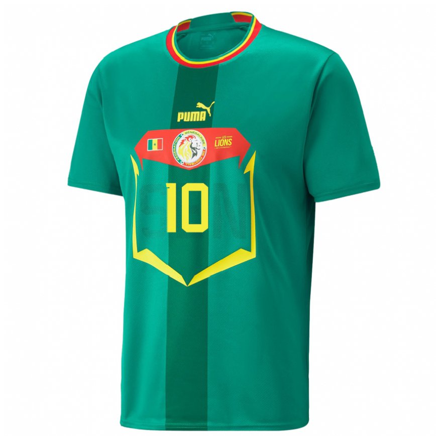 Niño Camiseta Senegal Sadio Mane #10 Verde 2ª Equipación 22-24 Argentina