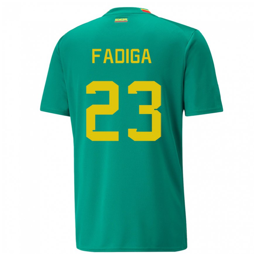 Niño Camiseta Senegal Noah Fadiga #23 Verde 2ª Equipación 22-24 Argentina