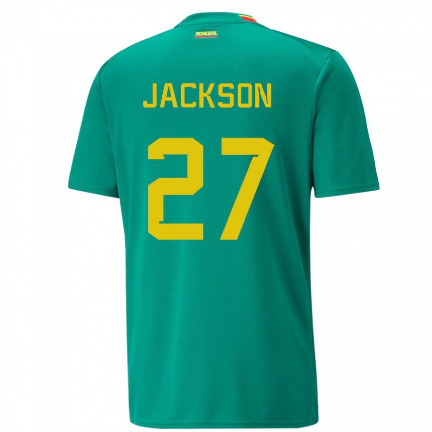 Niño Camiseta Senegal Nicolas Jackson #27 Verde 2ª Equipación 22-24 Argentina