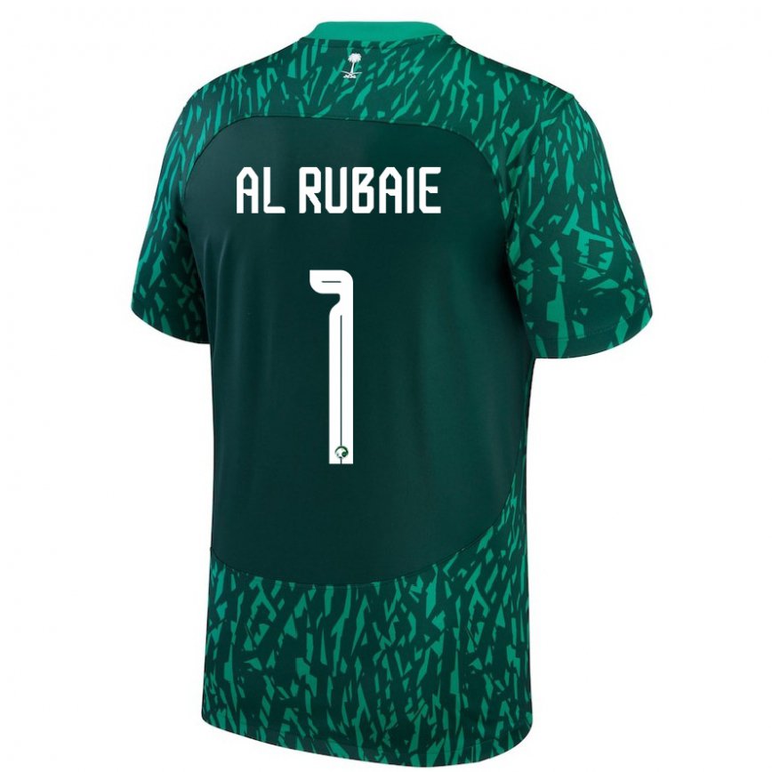 Niño Camiseta Arabia Saudita Mohammed Al Rubaie #1 Verde Oscuro 2ª Equipación 22-24 Argentina