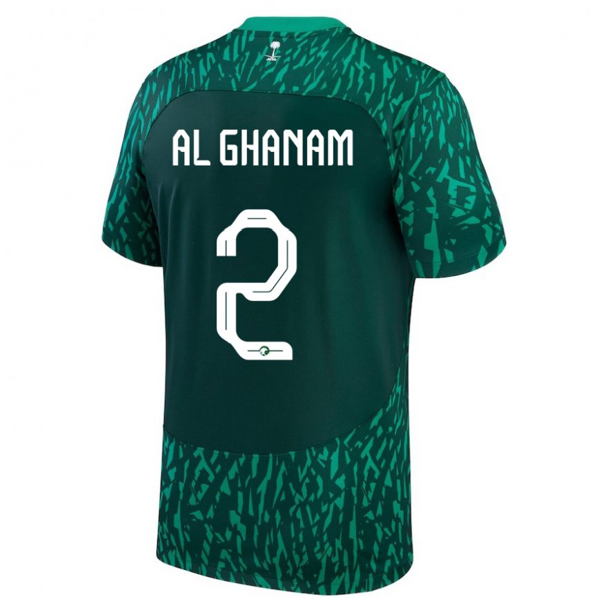 Niño Camiseta Arabia Saudita Sultan Al Ghanam #2 Verde Oscuro 2ª Equipación 22-24 Argentina