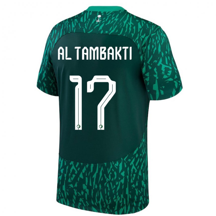 Niño Camiseta Arabia Saudita Hassan Al Tambakti #17 Verde Oscuro 2ª Equipación 22-24 Argentina