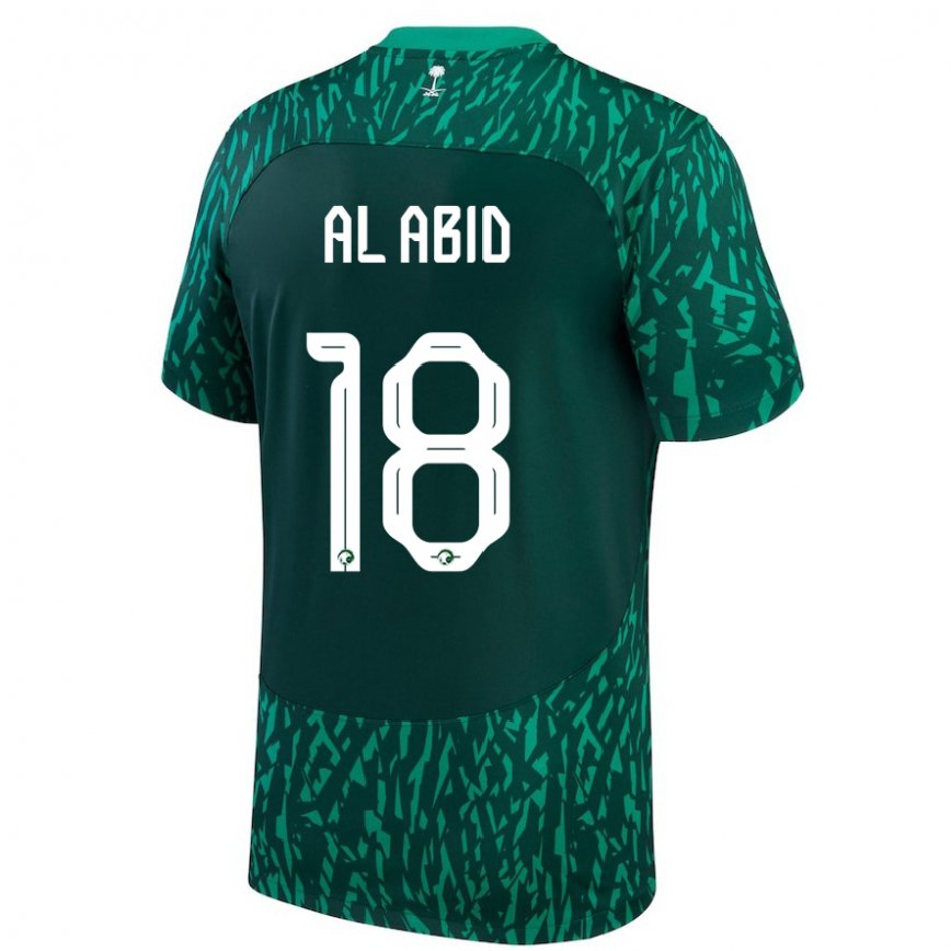 Niño Camiseta Arabia Saudita Nawaf Al Abid #18 Verde Oscuro 2ª Equipación 22-24 Argentina