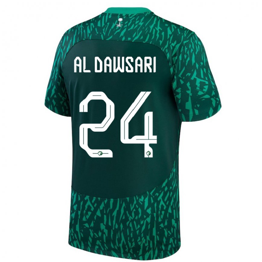 Niño Camiseta Arabia Saudita Nasser Al Dawsari #24 Verde Oscuro 2ª Equipación 22-24 Argentina