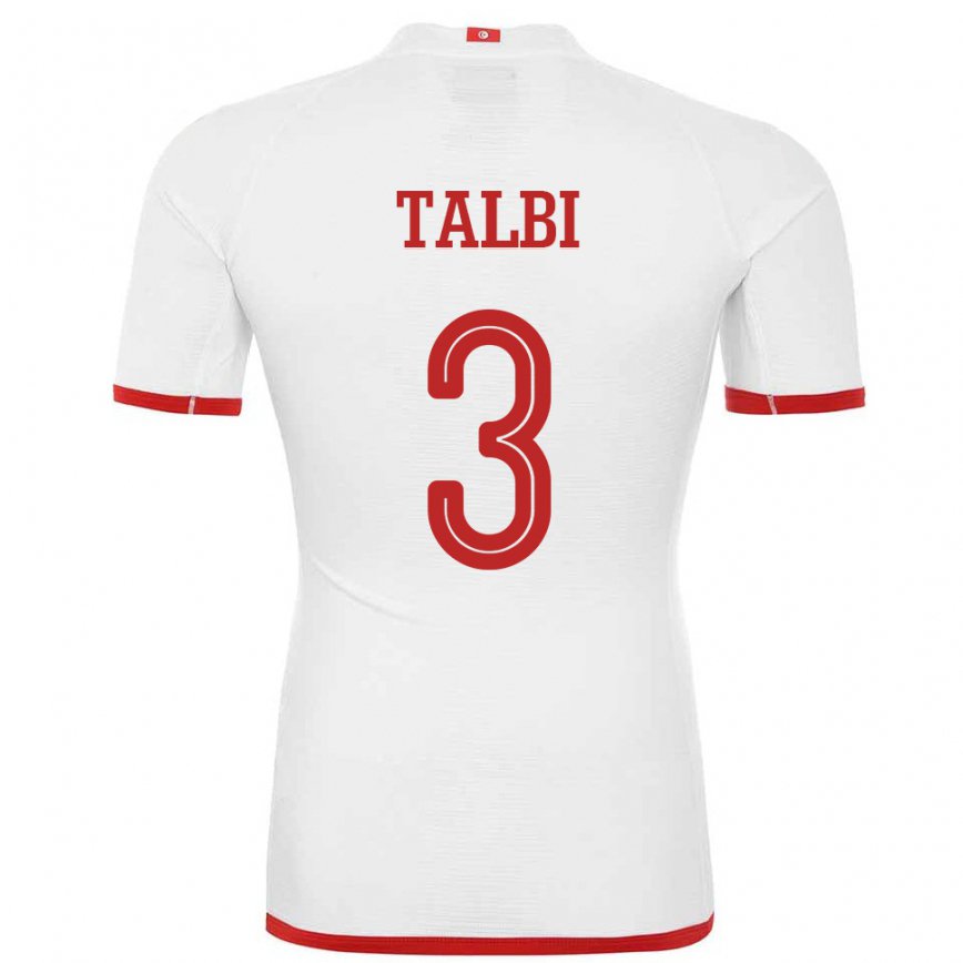 Niño Camiseta Túnez Montassar Talbi #3 Blanco 2ª Equipación 22-24 Argentina